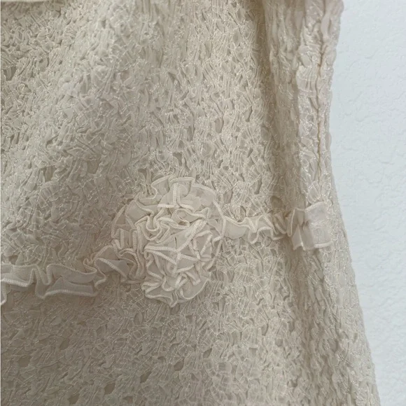 Johnny Was Vintage Lace Crochet Ruffle Coquette Romantic Y2K 90s Coastal Dress - Picture 8 of 8